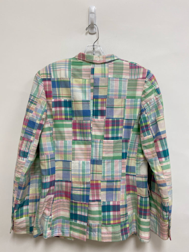 Lauren Ralph Lauren Size S Pastels Madras Plaid Ladies Jacket