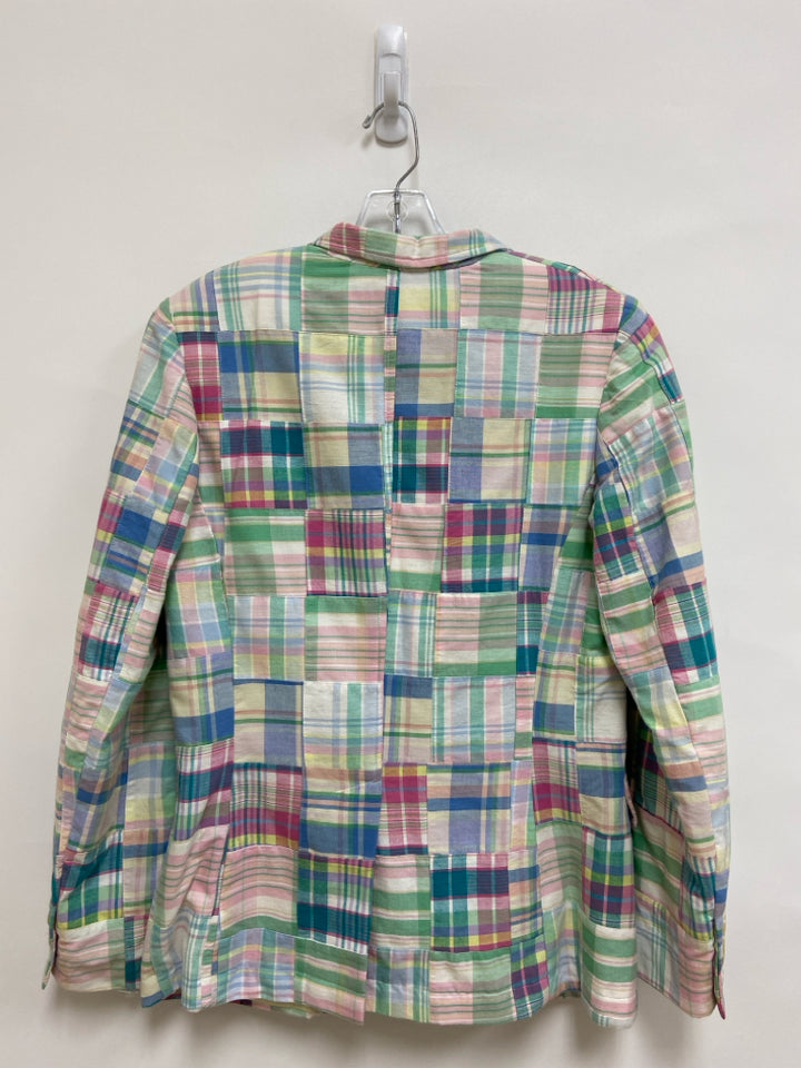 Lauren Ralph Lauren Size S Pastels Madras Plaid Ladies Jacket