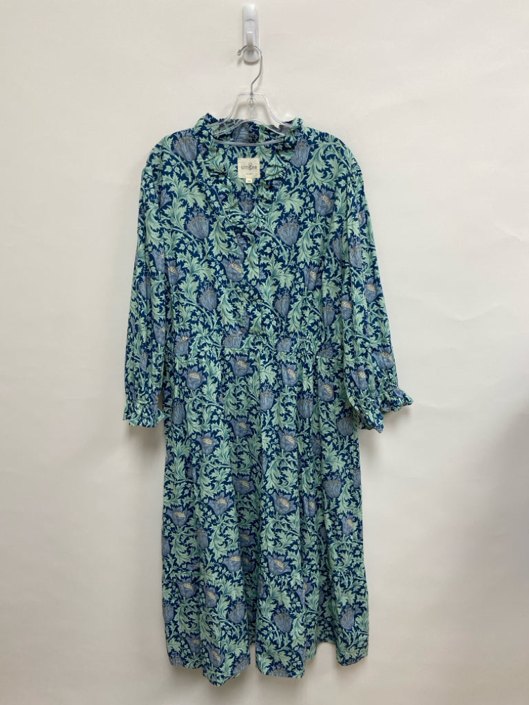 Umgee  SIZE  2X Blue Seafoam Floral Plus Size Dress