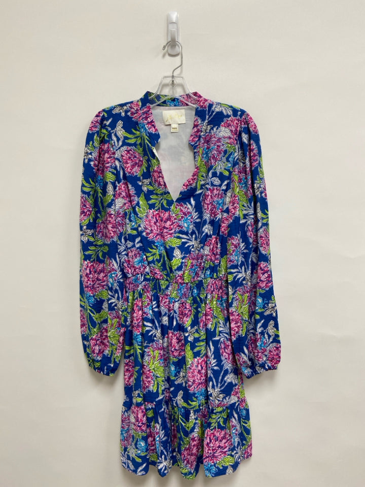LILLY PULITZER Size 10 Blue Magenta/Green Flowers Ladies Dress