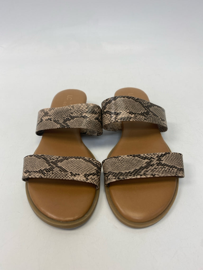 NWOT Lauren Conrad  Size 6.5 Tan Black Snakeprint Sandals