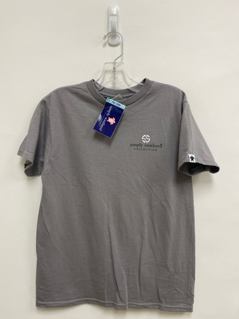 NWT Simply Southern SIZE S Gray White/Black Logo Girl&