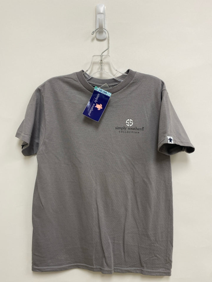 NWT Simply Southern SIZE S Gray White/Black Logo Girl&