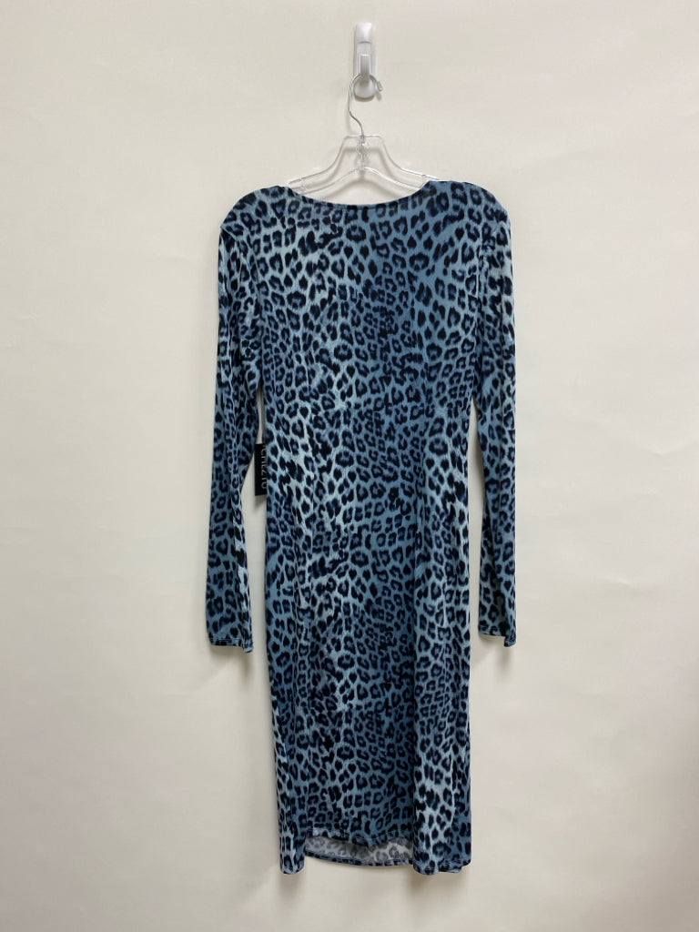 NWT Size 8 Slate Blue Black Animal Print Ladies Dress