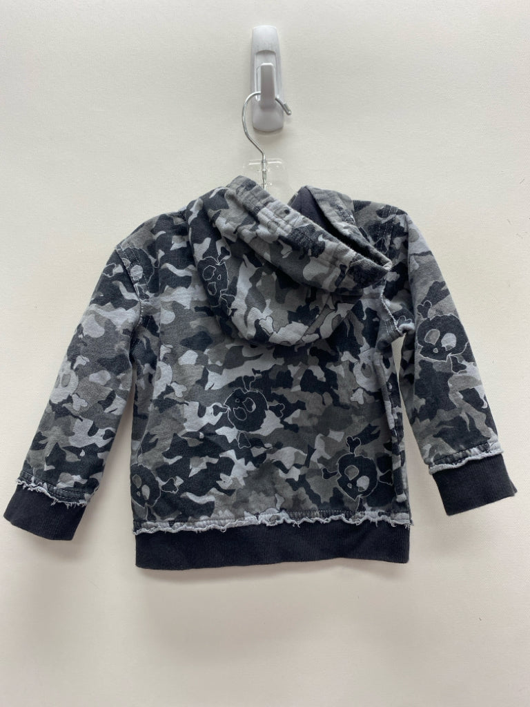 SIZE 9M Gray/Blk Camouflage Zip Down Boy&
