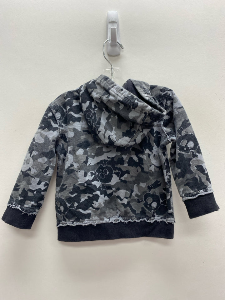 SIZE 9M Gray/Blk Camouflage Zip Down Boy&