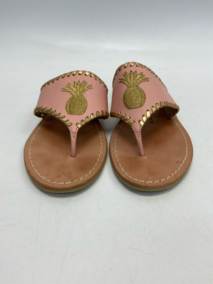 Jack Rogers  Size 9.5 Pink Gold Pineapple(s) Sandals