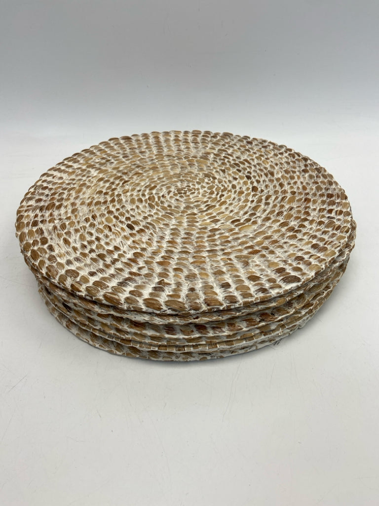 Brown/White Whitewashed Placemats