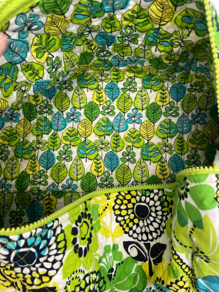 Vera Bradley Green/Yellow Blue/White Floral Duffle Bag
