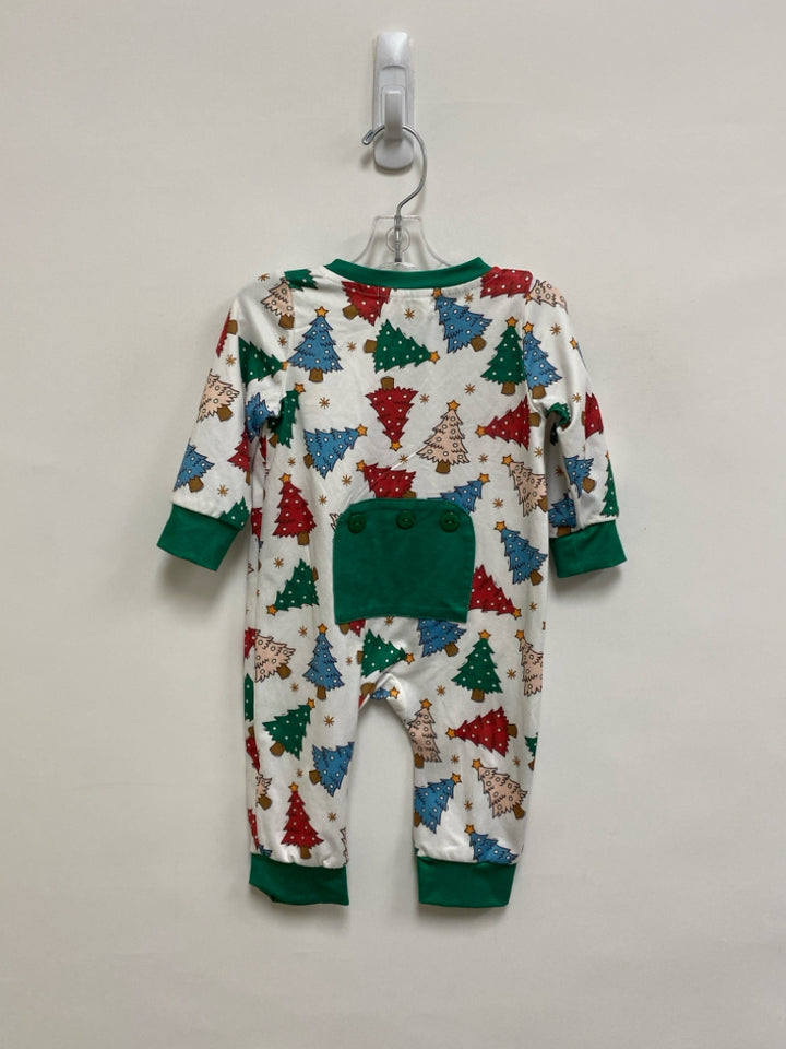 SIZE 3-6M White Multi Color Tree(s) Long Sleeve Boy&