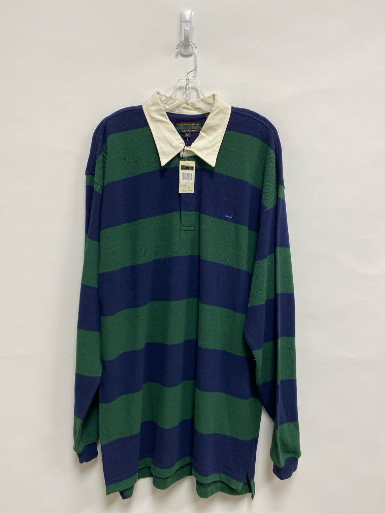 NWT Colours Size XXL Navy Dark Green Striped Men&