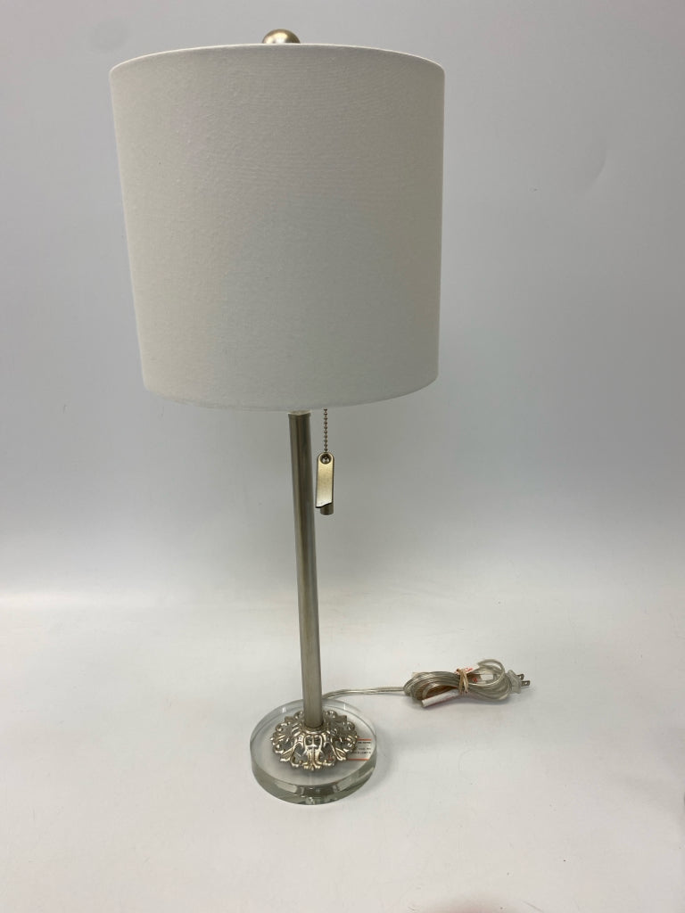Silver Clear Metal/Acrylic Lamp