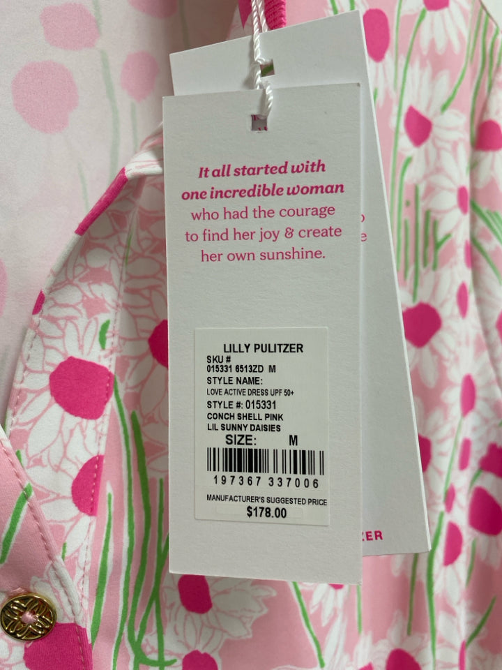 NWT LILLY PULITZER Size M Pale Pink White/Green Flowers Ladies 2pc Dress