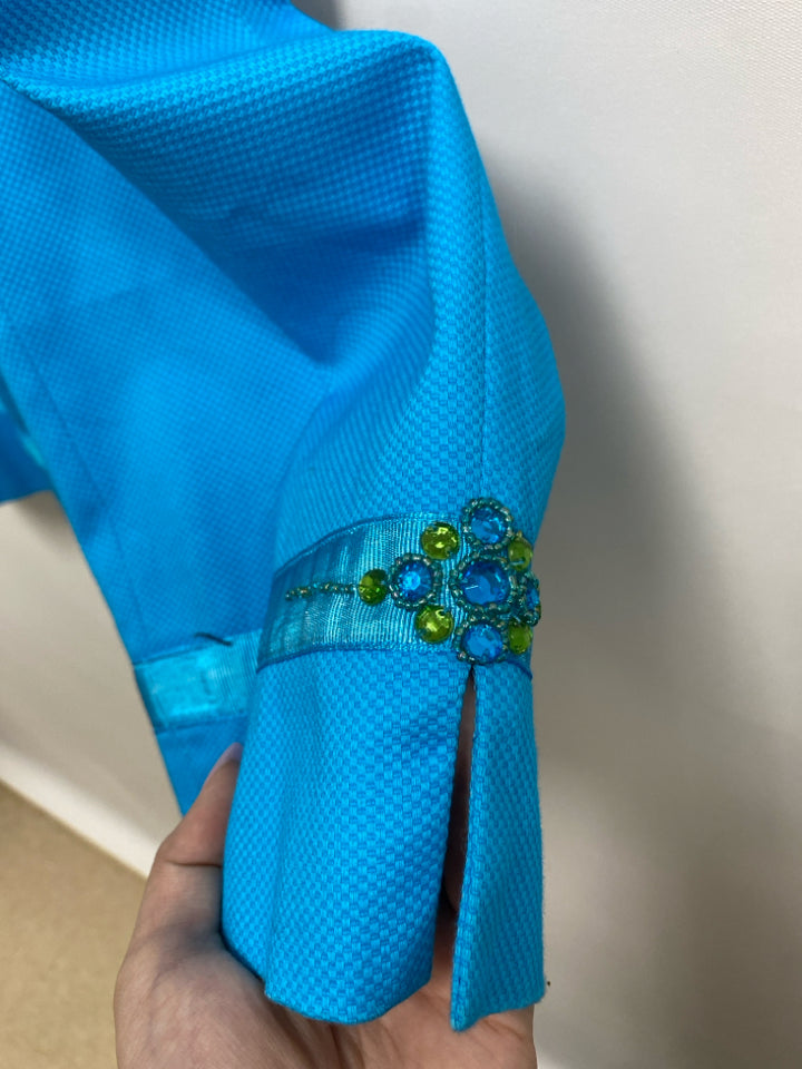 NWT Spenser Jeremy Size 10 Turquoise Texture Cropped Ladies Pants