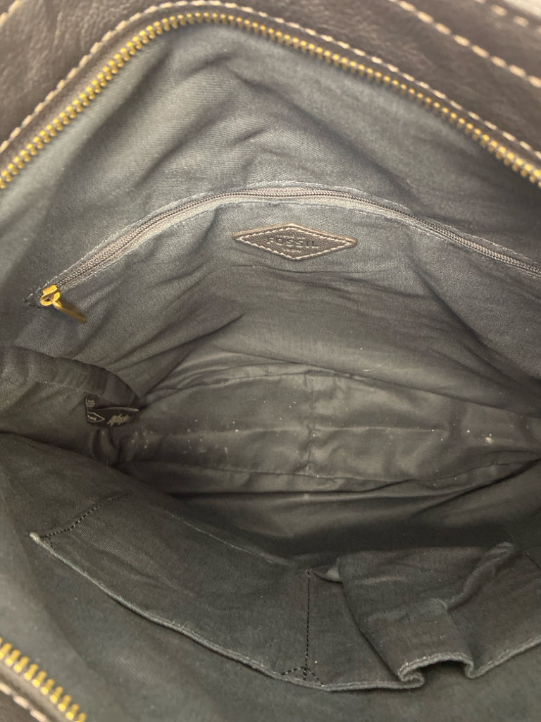 Fossil Black Brown Handbag