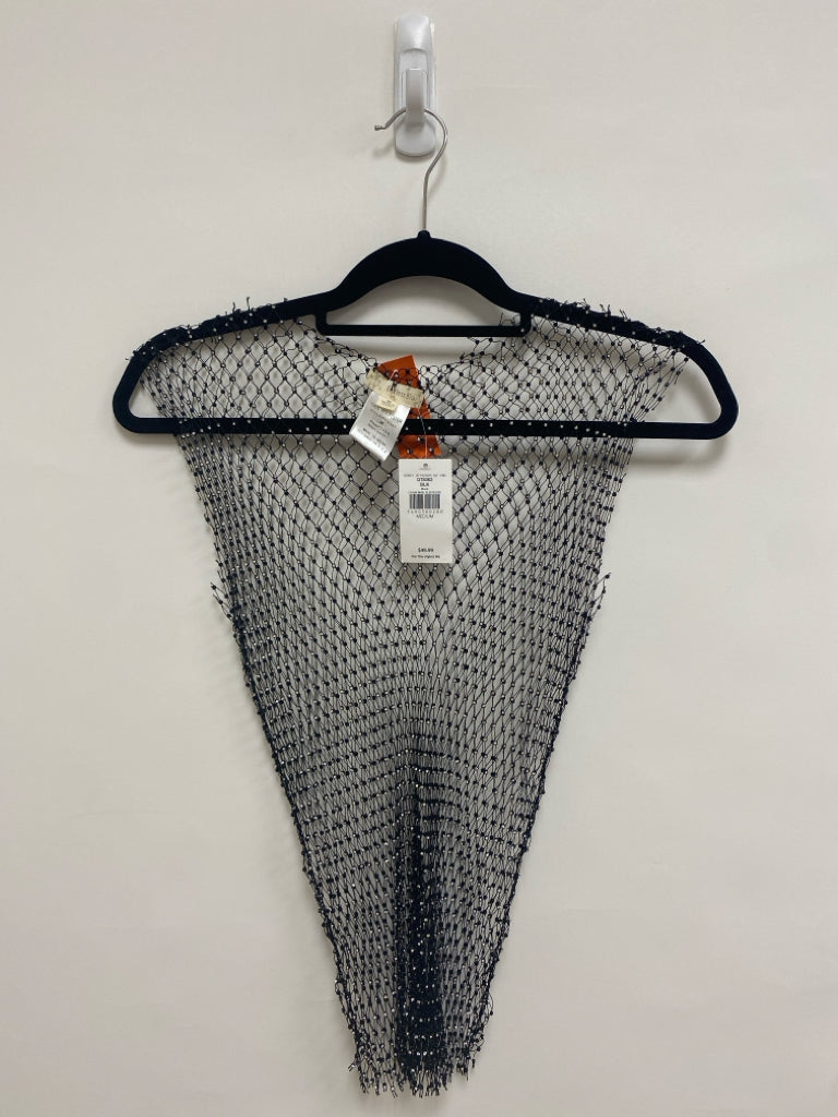 NWT Buckle Size M Black Clear Cut-Out Sleeveless Jeweled Ladies Top