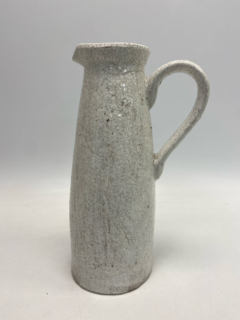 Cream Brown Crackle Pitcher