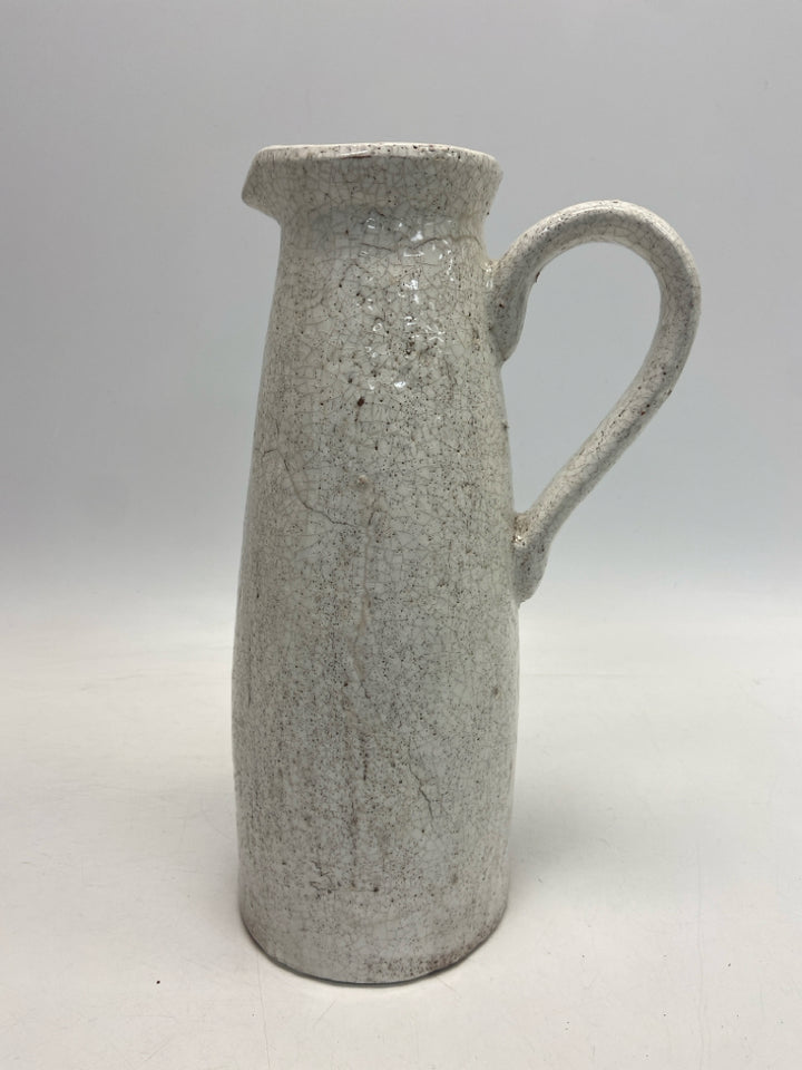 Cream Brown Crackle Pitcher