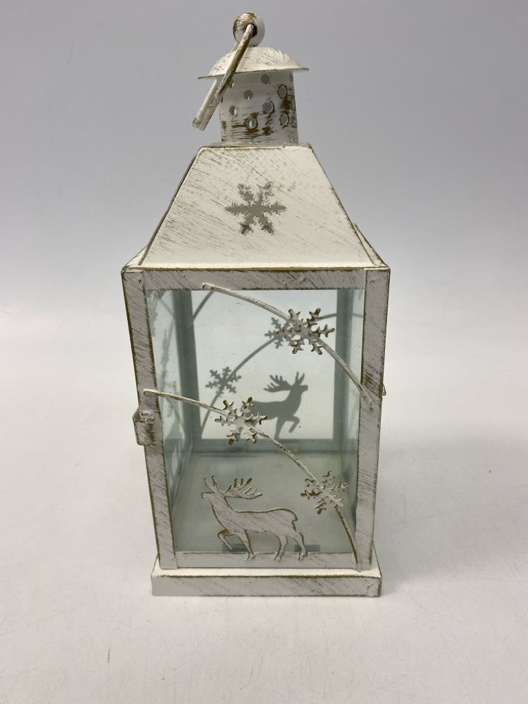 White Clear Snowflakes Metal/Glass Christmas