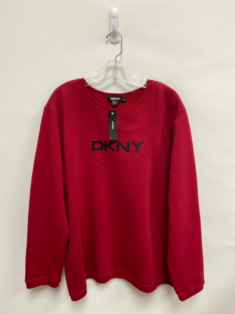 NWT DKNY Size 2X Red Black Plus Size Sweatshirt