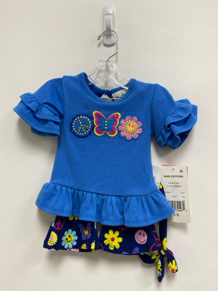 NWT Rare Editions SIZE 3-6M Blue Yellow/Multi Butterflies Girl&