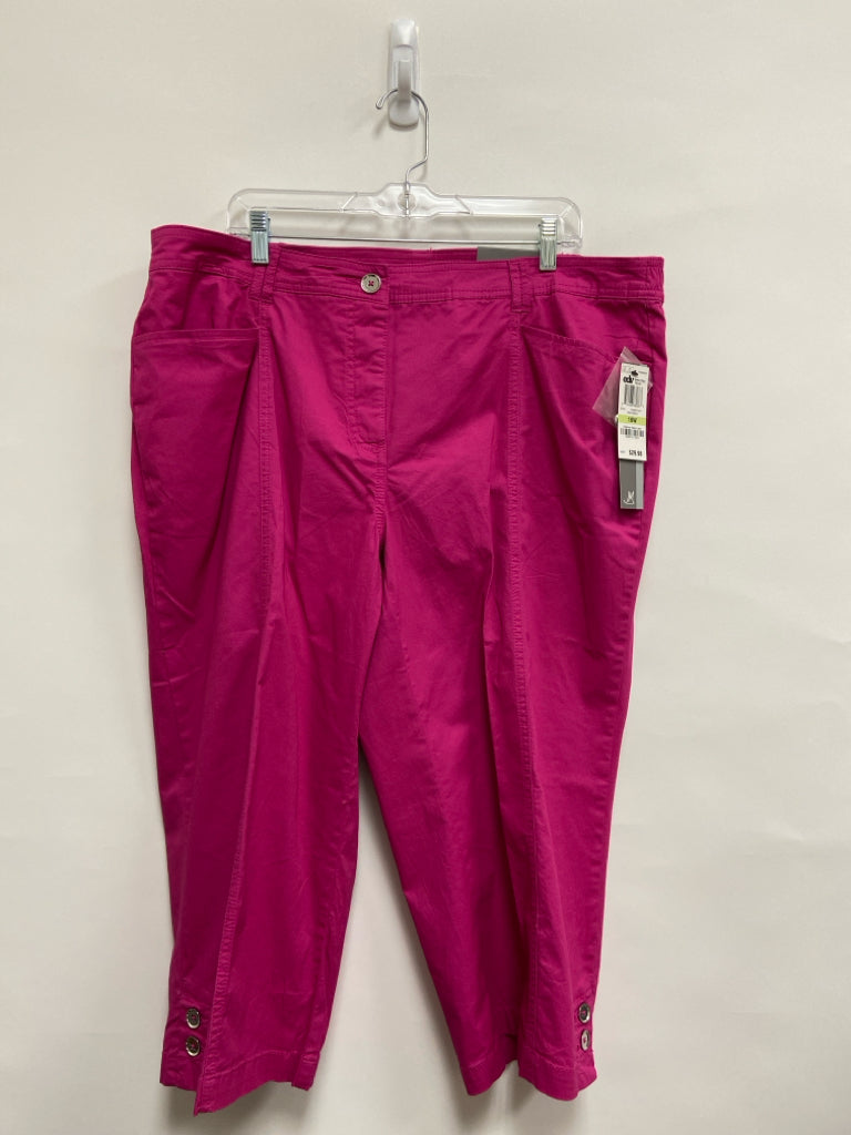 NWT JM Collection  SIZE  18W Dark Pink Plus Size Capri