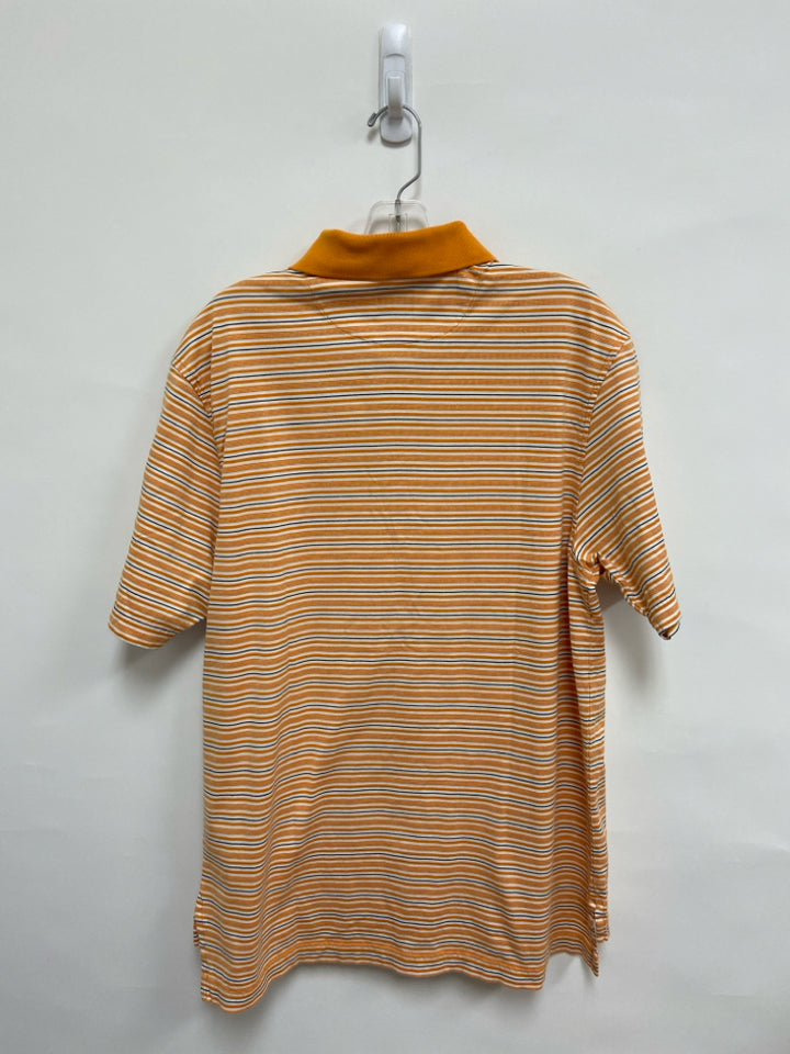 Jos. A Bank Size M Orange/Black White Stripes Polo Men&