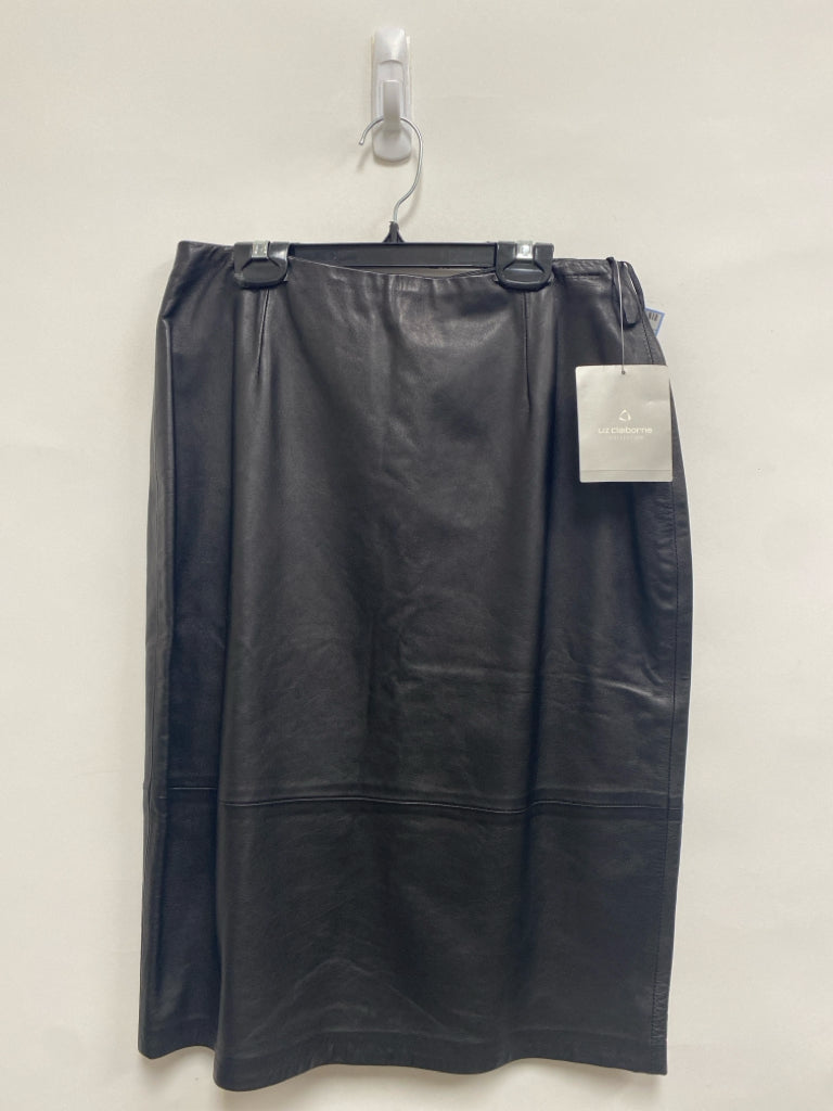 NWT Liz Claiborne Size 8 Black Leather Ladies Skirt