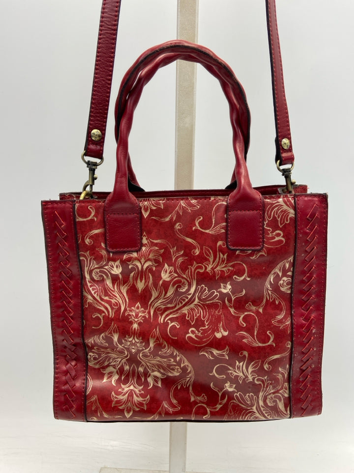 Patricia Nash Dark Red Gold Handbag