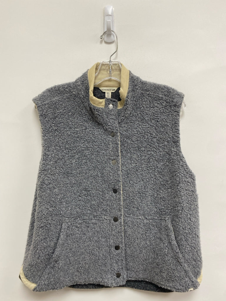 Toad &amp; Co. Size XL Gray Beige Button Up Boucle Ladies Vest