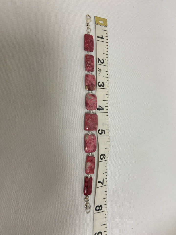 Pink Silver Stones Bracelet