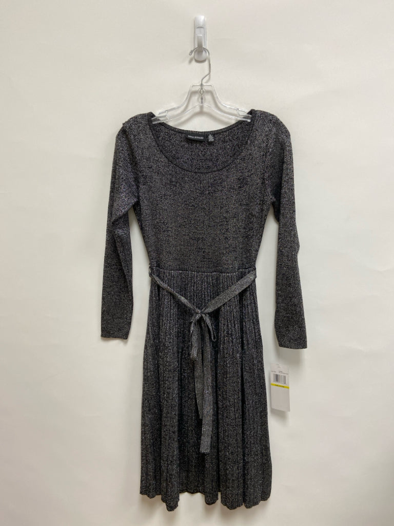 NWT Nina Leonard Size M Black/Silver Sparkle Long Sleeve Knit Ladies Dress