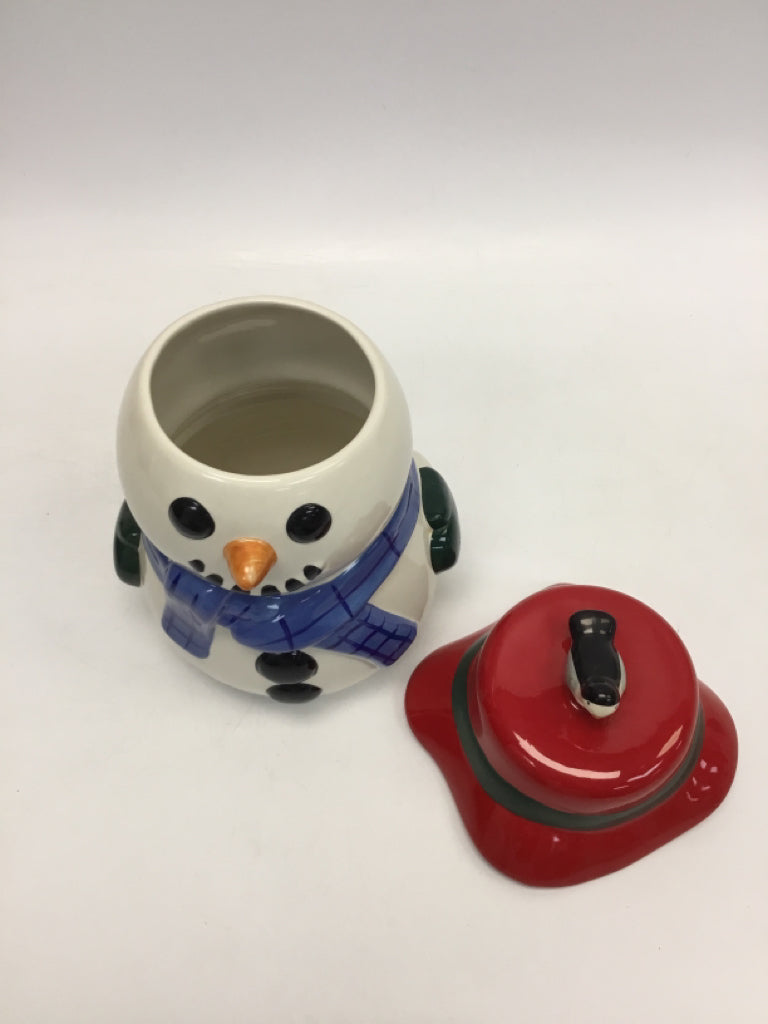 Pfaltzgraff White/Blue Red/Green Snowman Christmas