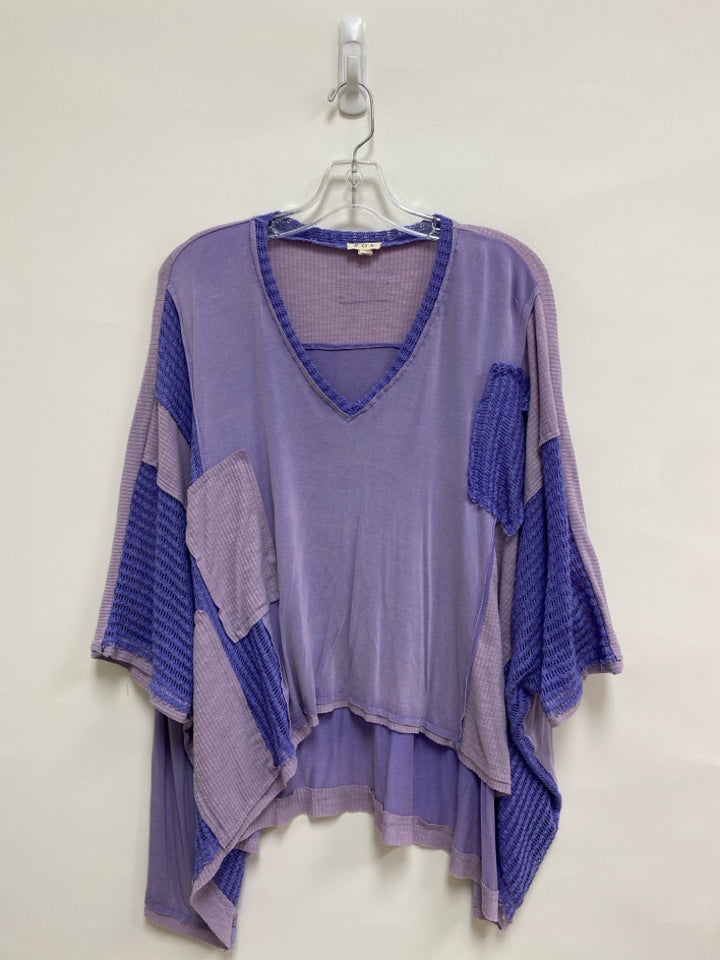 POL Size S Lavender Periwinkle Trimmed Cropped Ladies Top