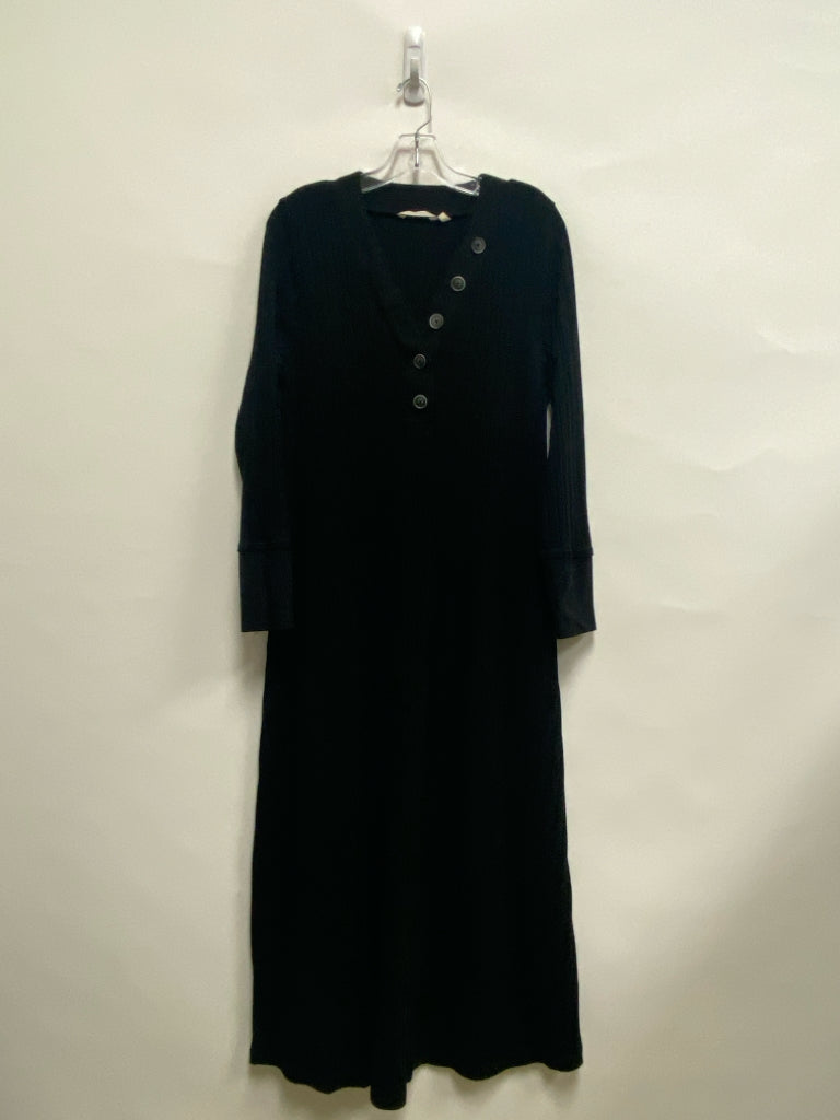 Soft Surroundings Size L Black Ribbed Maxi Ladies Dress