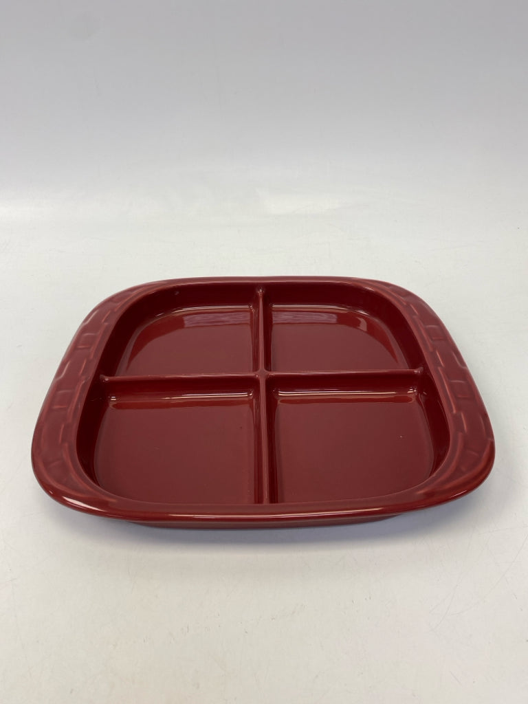 Longaberger Burgundy Serving Piece