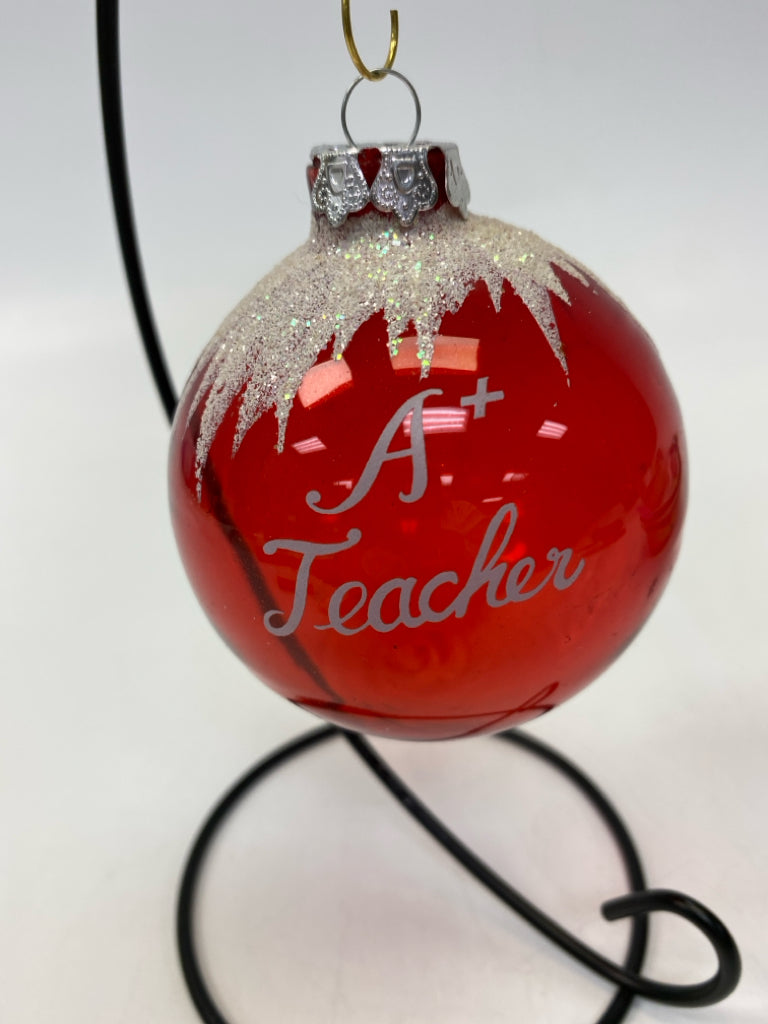Red White Glass Ornaments