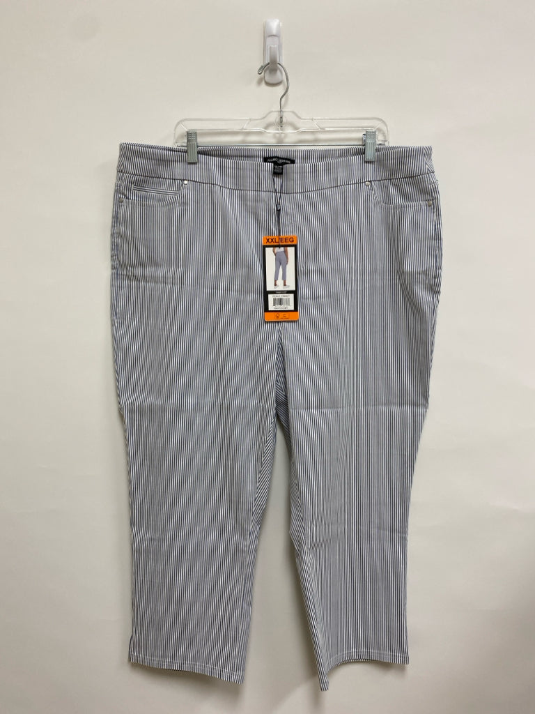 NWT MARIO SERRANI  SIZE  XXL Blue/White Stripes Pull-on Plus Size Pants