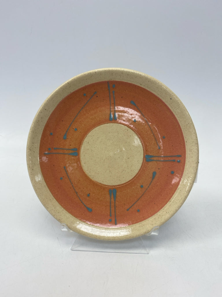 Cream Orange Pottery