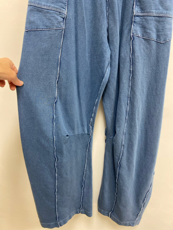 Free People Size S Blue Pocket(s) Strapless Ladies Jumpsuit
