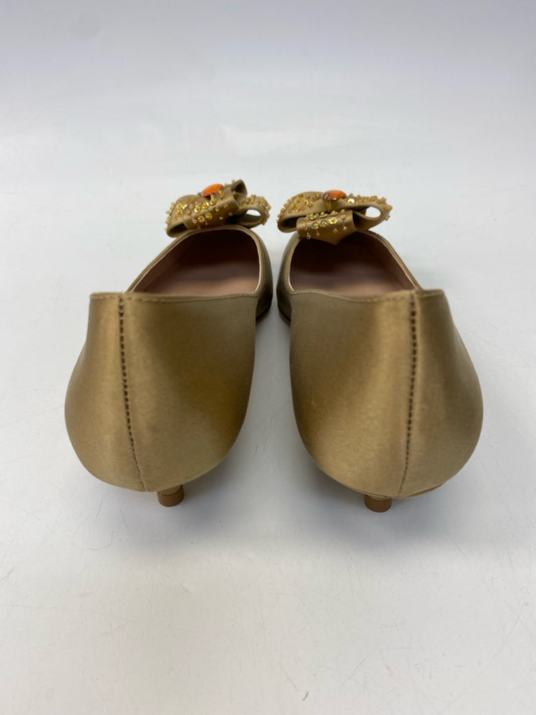 Oscar de la Renta  Size 8.5 Gold Beaded Satin Heels