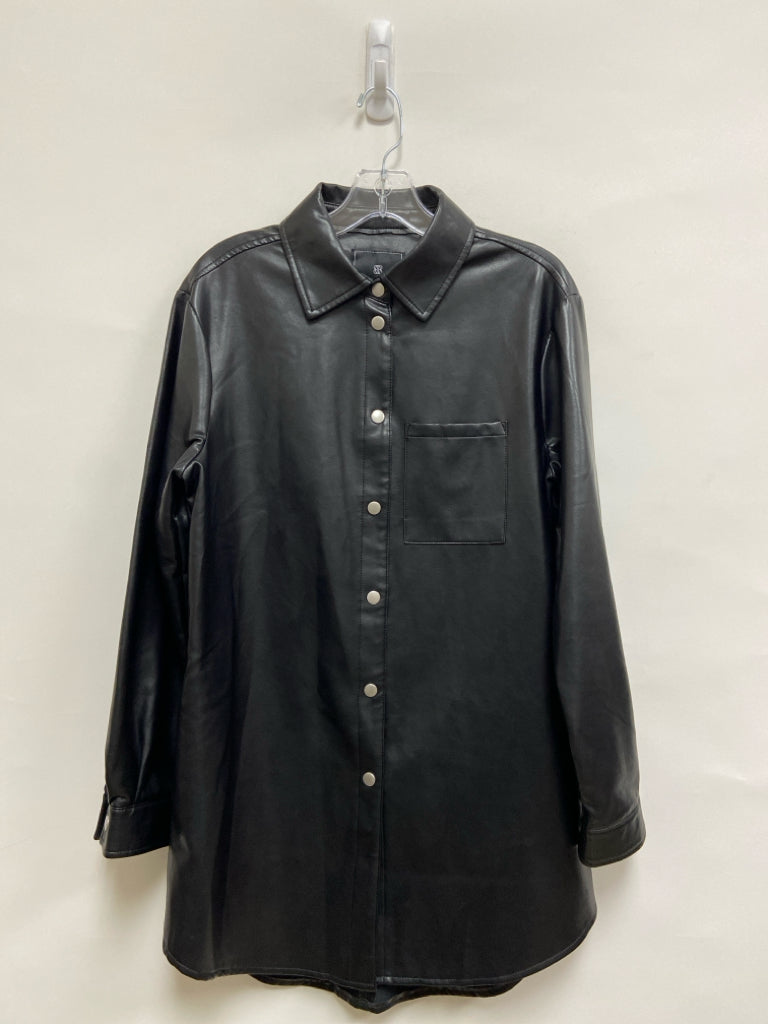 bagetelle Size S Black Button Up Faux Leather Ladies Jacket