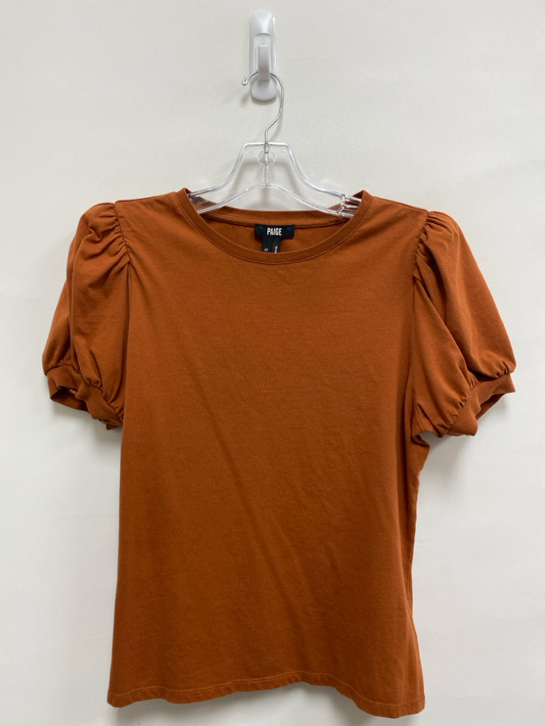 Paige Size M Brown Short Sleeve Ladies Top