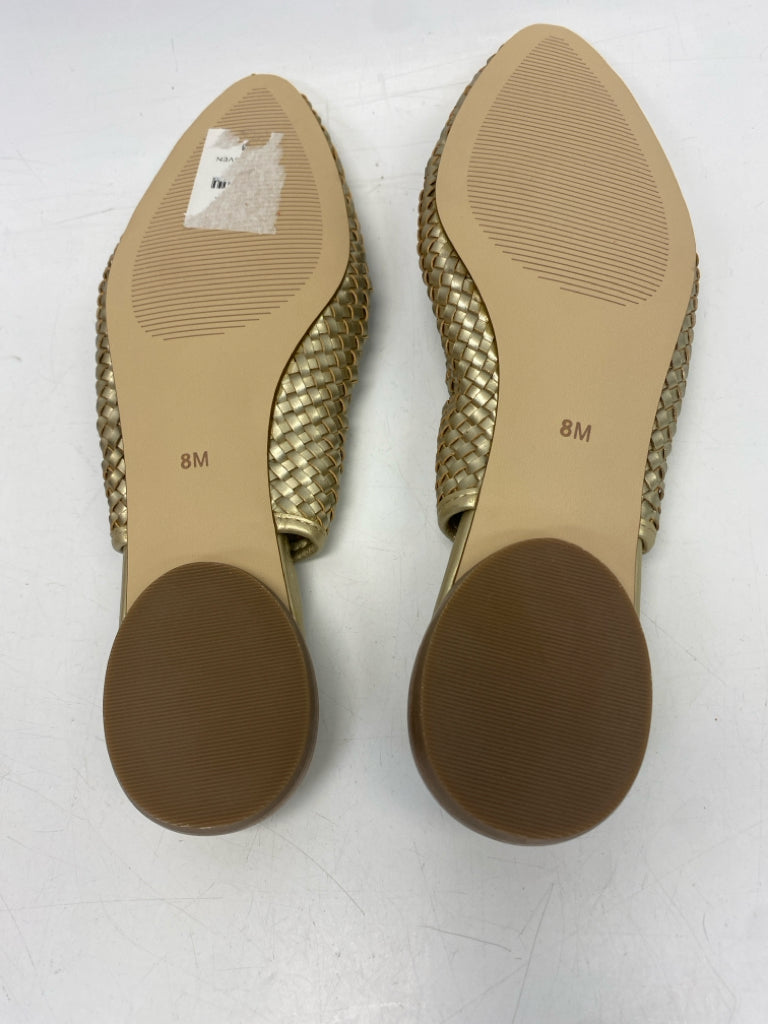 NWOT Talbots  Size 8 Gold Woven Metallic Flats