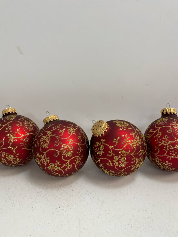 Red Gold Ornaments