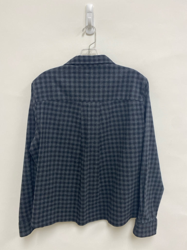 Frank &amp; Eileen Size S Black/Gray Buffalo Check Ladies Top