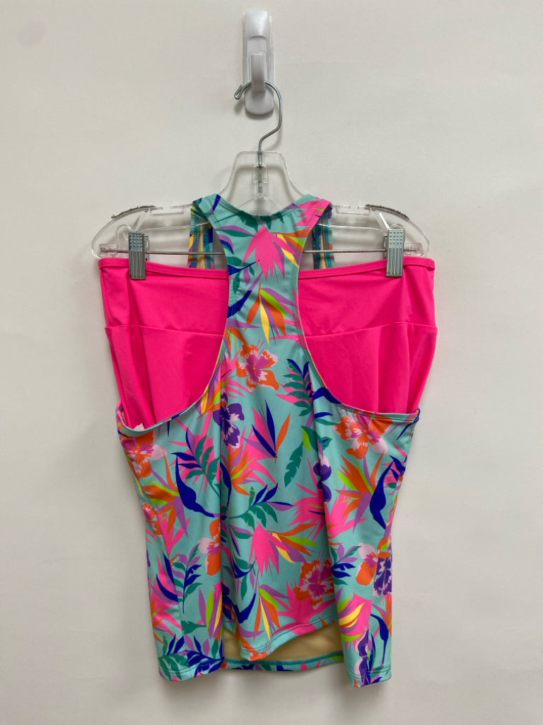 Lands End SIZE 16 Aqua/blue Pink/Purple Girl&