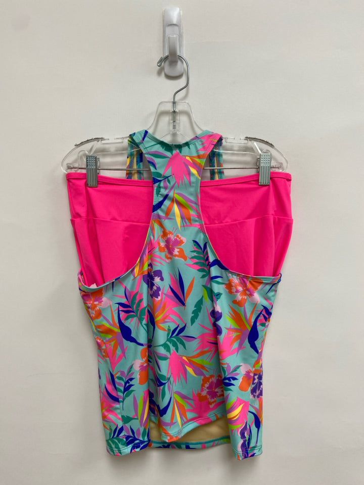 Lands End SIZE 16 Aqua/blue Pink/Purple Girl&