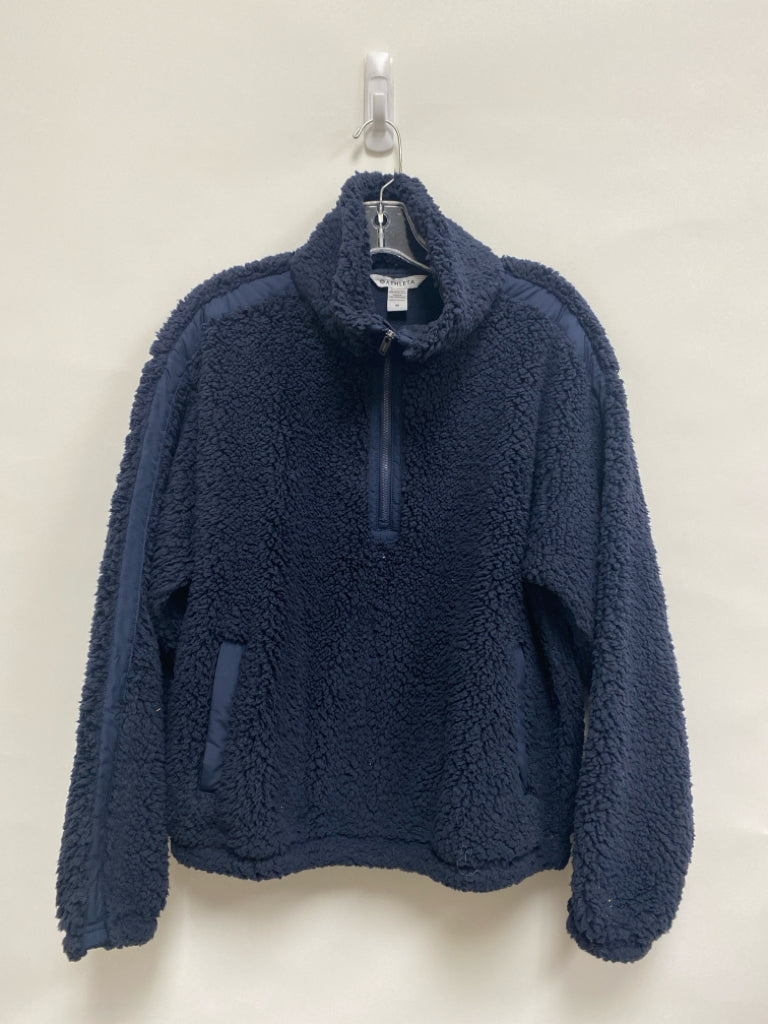 Athleta Size M Navy Quarter Zip Sherpa Ladies Pullover