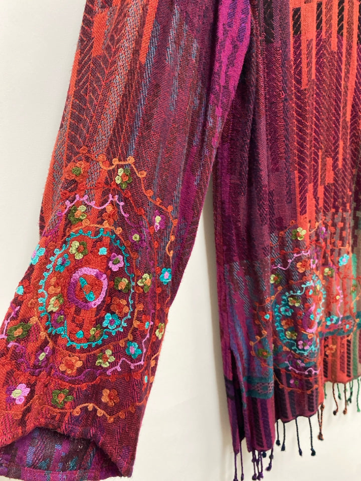 Soft Surroundings Size XL Orange/Navy Purple/Multi Woven Ladies Dress